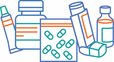 Common medications (pills, inhaler, insulin)