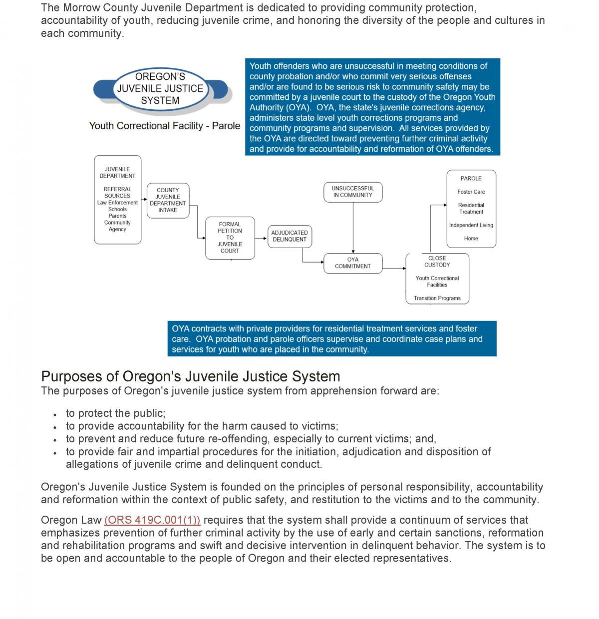 Mission Statement Morrow County Oregon