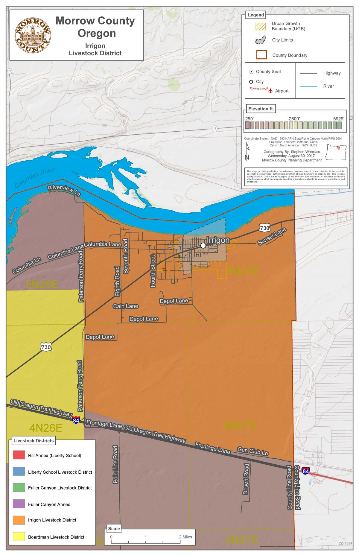 Irrigon Livestock District Map