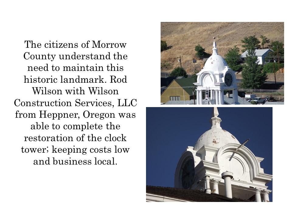 Morrow County Court House clock tower Project Morrow County Oregon